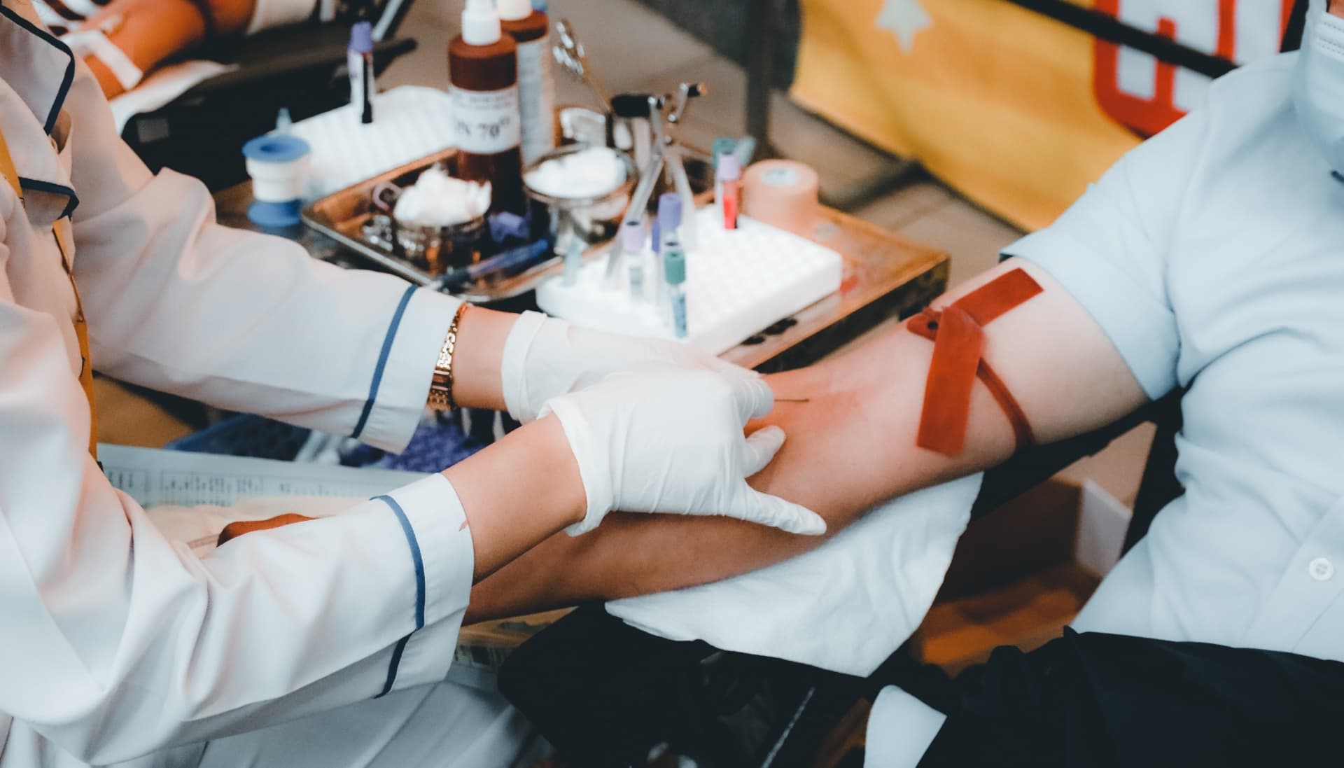 Man getting a blood test