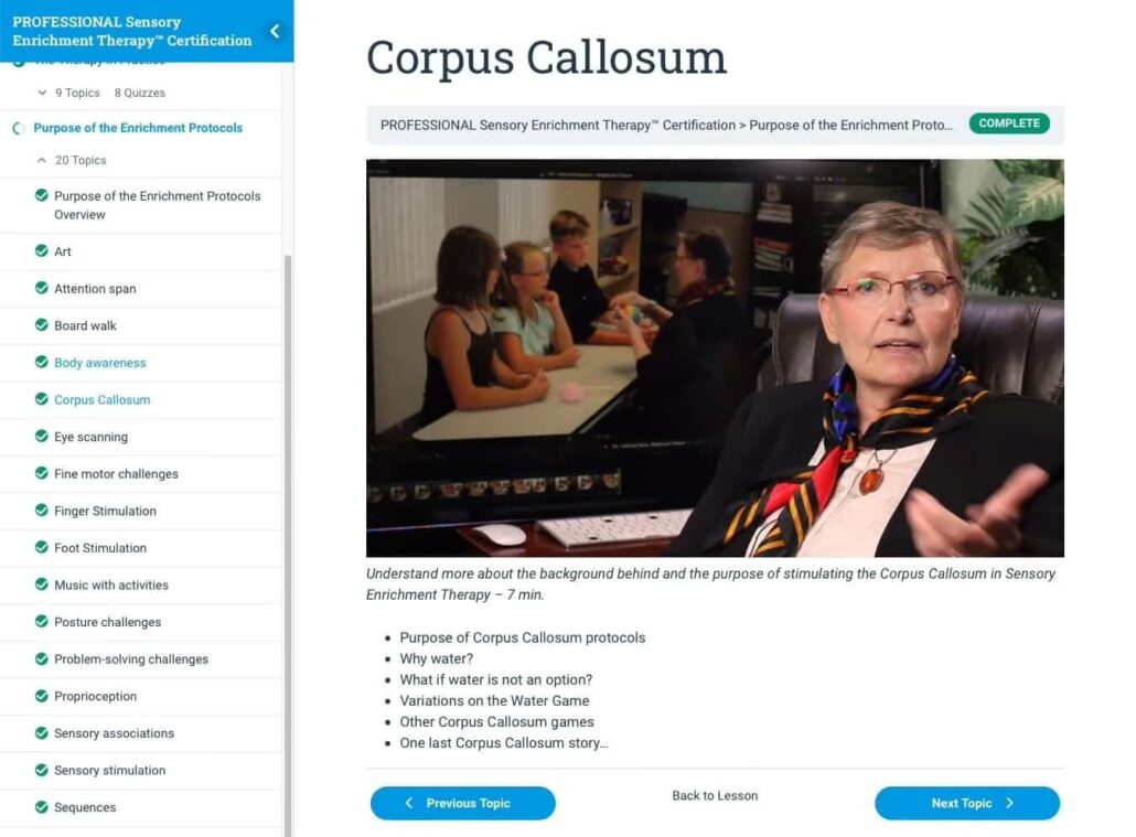 Sensory Enrichment Therapy Course for Parents Screenshot